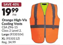 Princess Auto Orange High-Vis Cooling Vests offer