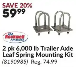 Princess Auto Rockwell 6,000 lb Trailer Axle Leaf Spring Mounting Kit offer