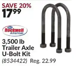 Princess Auto Rockwell Trailer Axle U-Bolt Kit offer