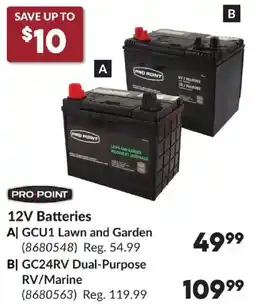 Princess Auto Pro-Point 12V Batteries offer