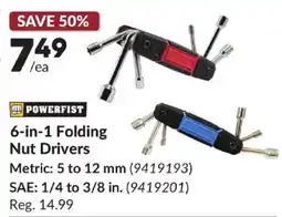 Princess Auto Powerfist 6-in-1 Folding Nut Drivers offer