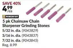 Princess Auto Powerfist Chainsaw Chain Sharpener Grinding Stones offer