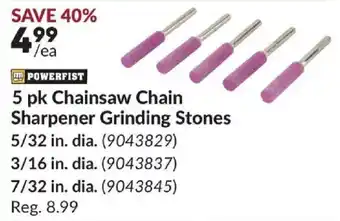Princess Auto Powerfist Chainsaw Chain Sharpener Grinding Stones offer