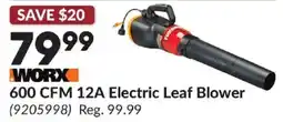 Princess Auto Worx 600 CFM 12A Electric Leaf Blower offer