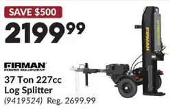 Princess Auto Firman 37 Ton 227cc Log Splitter offer