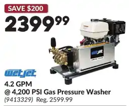 Princess Auto Wet Jet 4.2 GPM 4,200 PSI Gas Pressure Washer offer