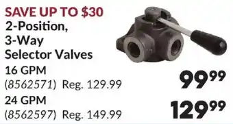 Princess Auto 2-Position, 3-Way Selector Valves offer