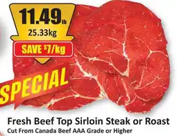 Starsky Fresh Beef Top Sirloin Steak or Roast offer