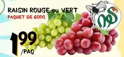 Marche Salaberry RAISIN ROUGE ou VERT offer