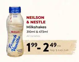 Marche Leo's NEILSON & NESTLE Milkshakes offer