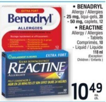 Jean Coutu Benadryl Reactine offer