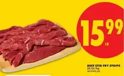 No Frills Beef stir fry strips offer