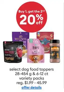 Petsmart select dog food toppers offer