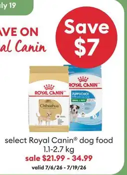 Petsmart select Royal Canin dog food offer