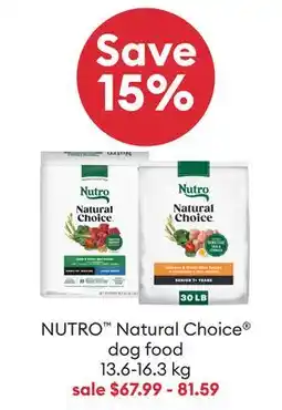 Petsmart NUTRO Natural Choice dog food offer