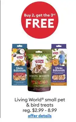 Petsmart Living World small pet & bird treats offer
