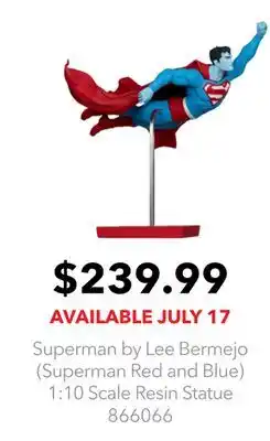 GameStop Superman by Lee Bermejo (Superman Red and Blue) 1:10 Scale Resin Statue offer