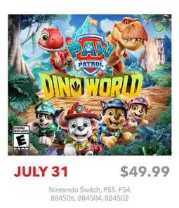 GameStop PAW PATROL DINO WORLD Nintendo Switch, PS5, PS4 offer