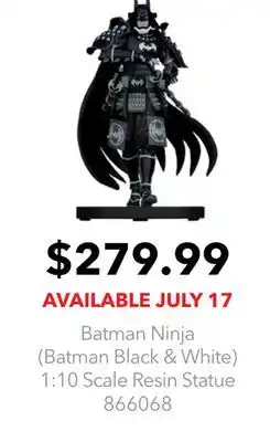 GameStop Batman Ninja (Batman Black & White) 1:10 Scale Resin Statue offer