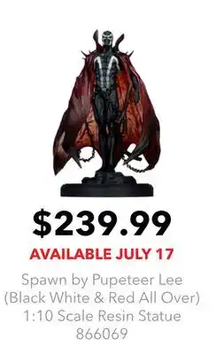 GameStop Spawn by Pupeteer Lee (Black White & Red All Over) 1:10 Scale Resin Statue offer