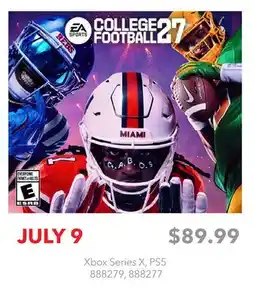 GameStop EA SPORTS COLLEGE FOOTBALL 27 Xbox Series X, PS5 offer