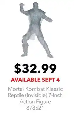 GameStop Mortal Kombat Klassic Reptile (Invisible) 7-Inch Action Figure offer