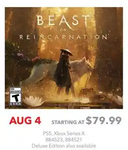 GameStop BEAST OF REINCARNATION PS5, Xbox Series X offer