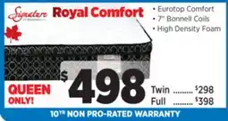 Surplus Furniture Royal Comfort Queen Mattress offer