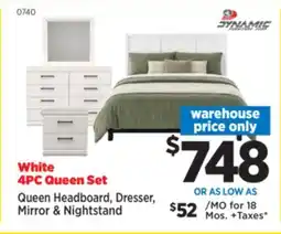 Surplus Furniture Modern White 4-Piece Queen Bedroom Set offer