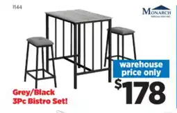 Surplus Furniture Grey/Black 3Pc Bistro Dinette offer