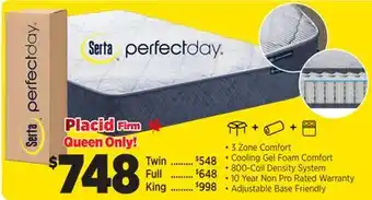 Surplus Furniture Serta Perfect Day Placid Firm Queen Mattress In-A-Box offer