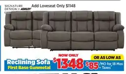 Surplus Furniture First Base Gunmetal Reclining Sofa offer
