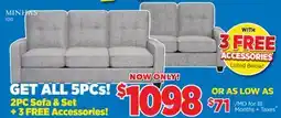 Surplus Furniture 5PC Package: Cindy Rosie Sofa & Loveseat offer