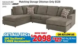 Surplus Furniture 5PC Package: O'Phannon Putty 2Pc Sectional offer