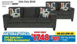 Surplus Furniture 5PC Package: Erinslane Dusk Sofa & Loveseat offer