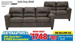Surplus Furniture 5PC Package: Navi Smoke Sofa & Loveseat offer