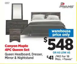 Surplus Furniture Canyon Maple 4-Piece Queen Bedroom Set offer