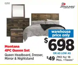Surplus Furniture Montana 4-Piece Queen Bedroom Set offer