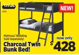 Surplus Furniture Charcoal/ Grey Twin Bunk Bed offer