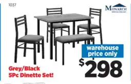 Surplus Furniture Grey/Black 5Pc Dinette offer