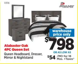 Surplus Furniture Alabaster Oak 4-Piece Queen Bedroom Set offer