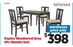 Surplus Furniture Kaylee Weathered Grey 5Pc Dinette offer