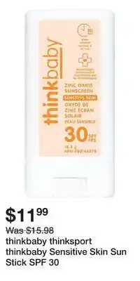 Well thinkbaby thinksport thinkbaby Sensitive Skin Sun Stick SPF 30 offer