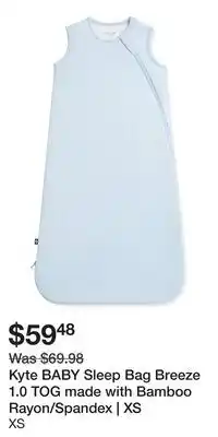Well Kyte BABY Sleep Bag Breeze 1.0 TOG made with Bamboo Rayon/Spandex | XS offer