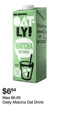 Well Oatly Matcha Oat Drink offer