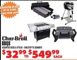 Len's Mill Stores Char-Broil BBQS offer