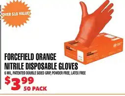 Len's Mill Stores FORCEFIELD ORANGE NITRILE DISPOSABLE GLOVES offer