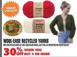 Len's Mill Stores LION BRAND YARNS WOOL-EASE RECYCLED YARNS offer