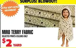 Len's Mill Stores MIRO TERRY FABRIC offer