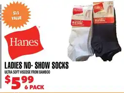 Len's Mill Stores HANES LADIES NO-SHOW SOCKS offer